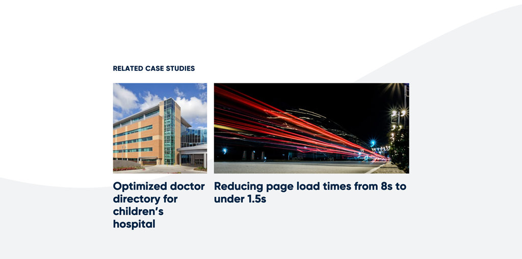 Related case studies reusable block pattern.